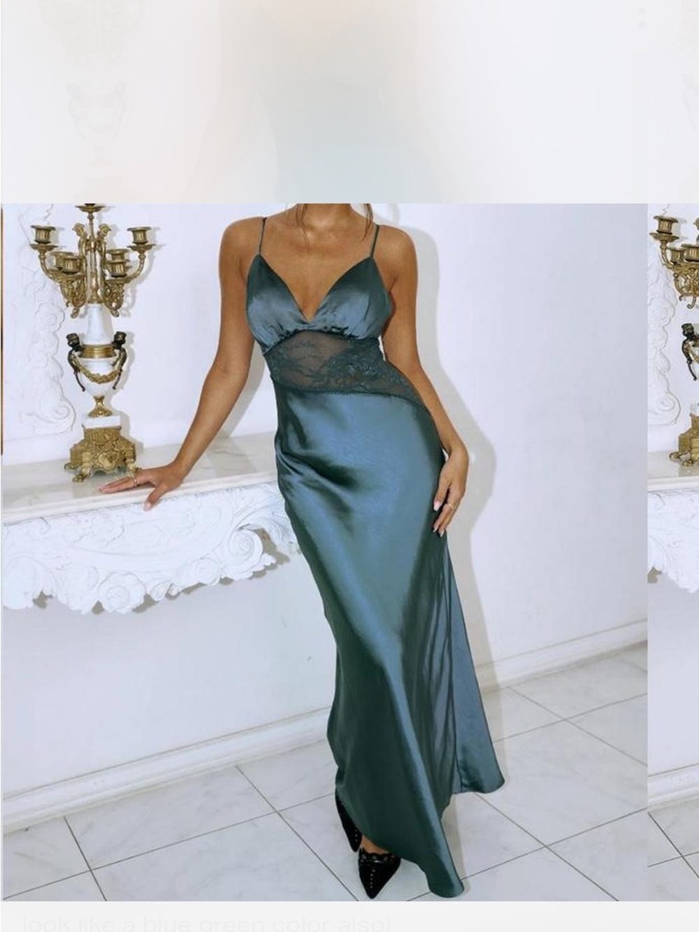 Princess Polly Faera Lace Maxi Dress Blue Size US 6